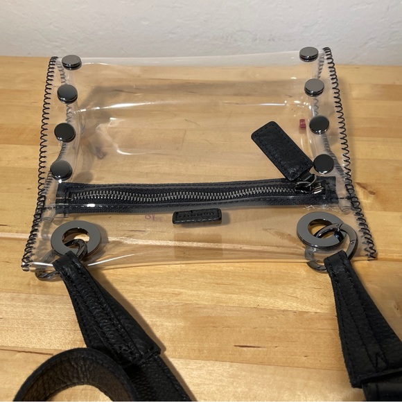 Hammitt Tony Small Bag Clear Plastic / Black Leather / Gunmetal Hardware - Picture 7 of 15